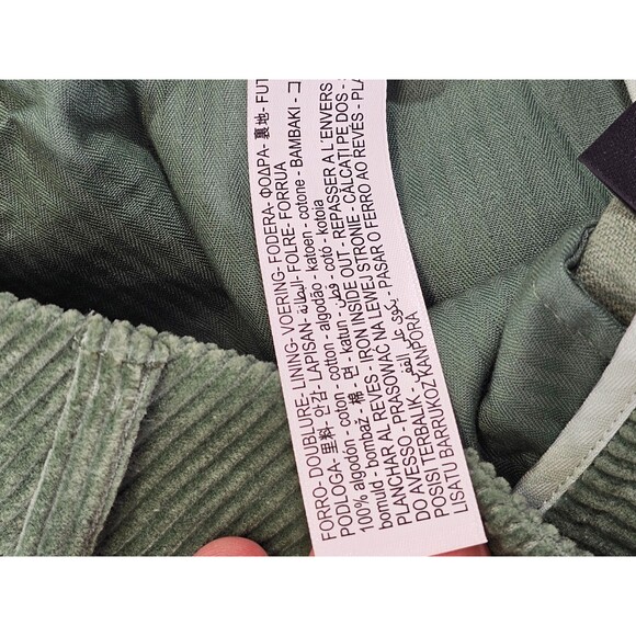 Massimo Dutti 10 Wide Leg Corduroy Trousers Pants Slacks Green High Rise‎ EUC - Picture 14 of 14